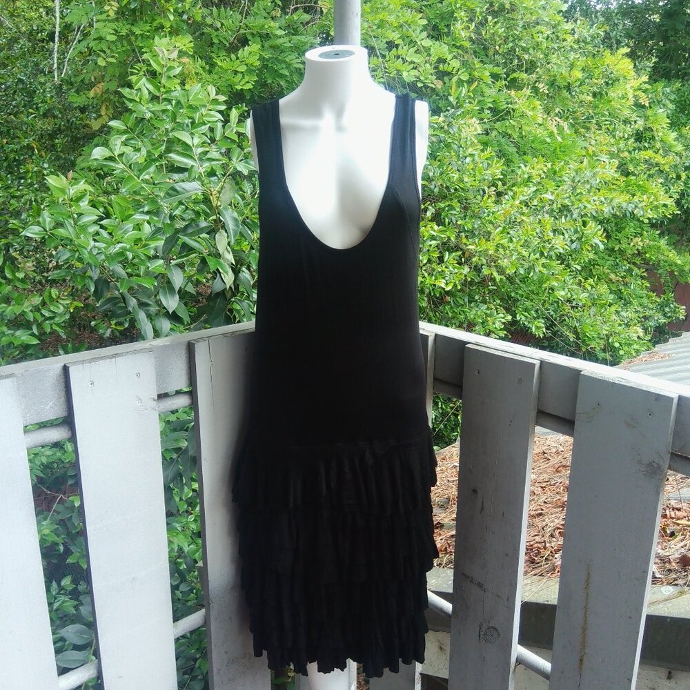 Black Gothic Fairy Kei Ruffle Coquette Tank Top Dress